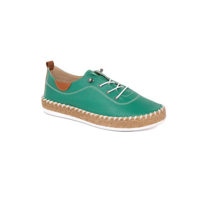 Modella Ivy Leather Plimsoll Emerald