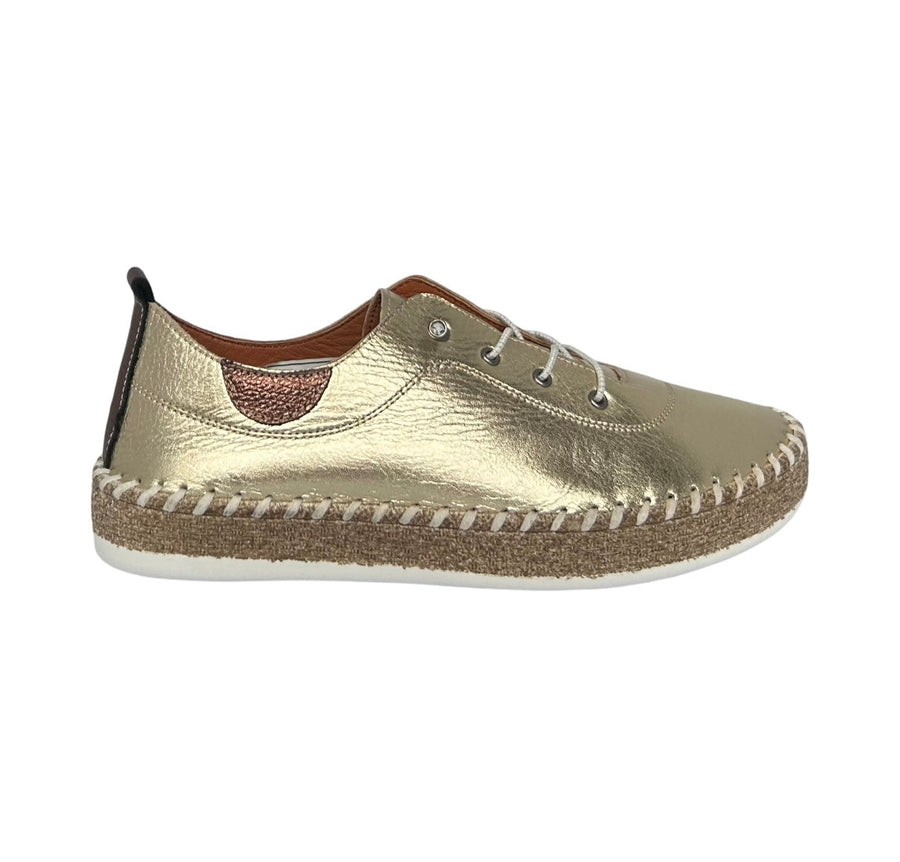 Modella Ivy Leather Plimsoll Gold