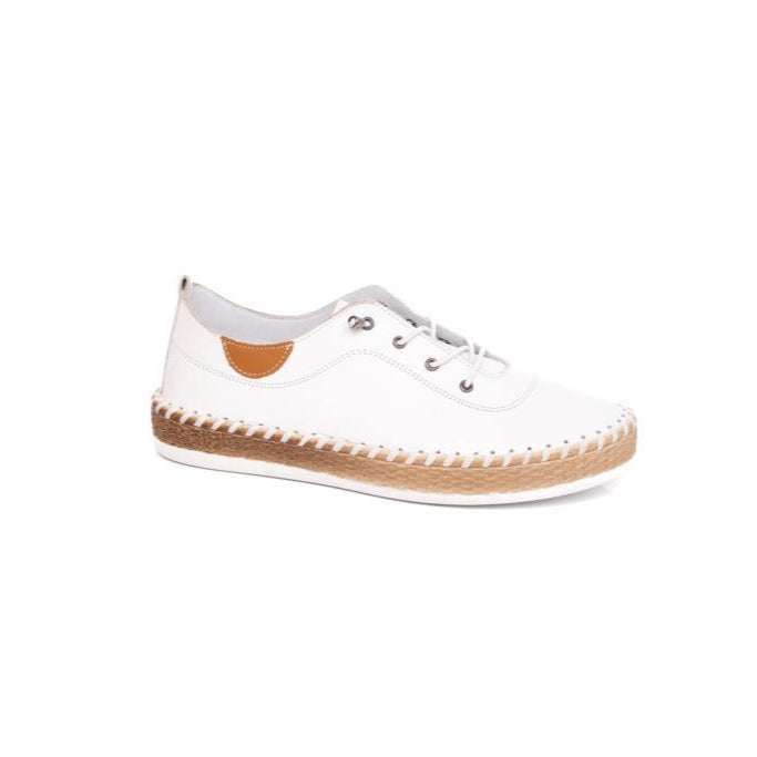 Modella Ivy Leather Plimsoll White