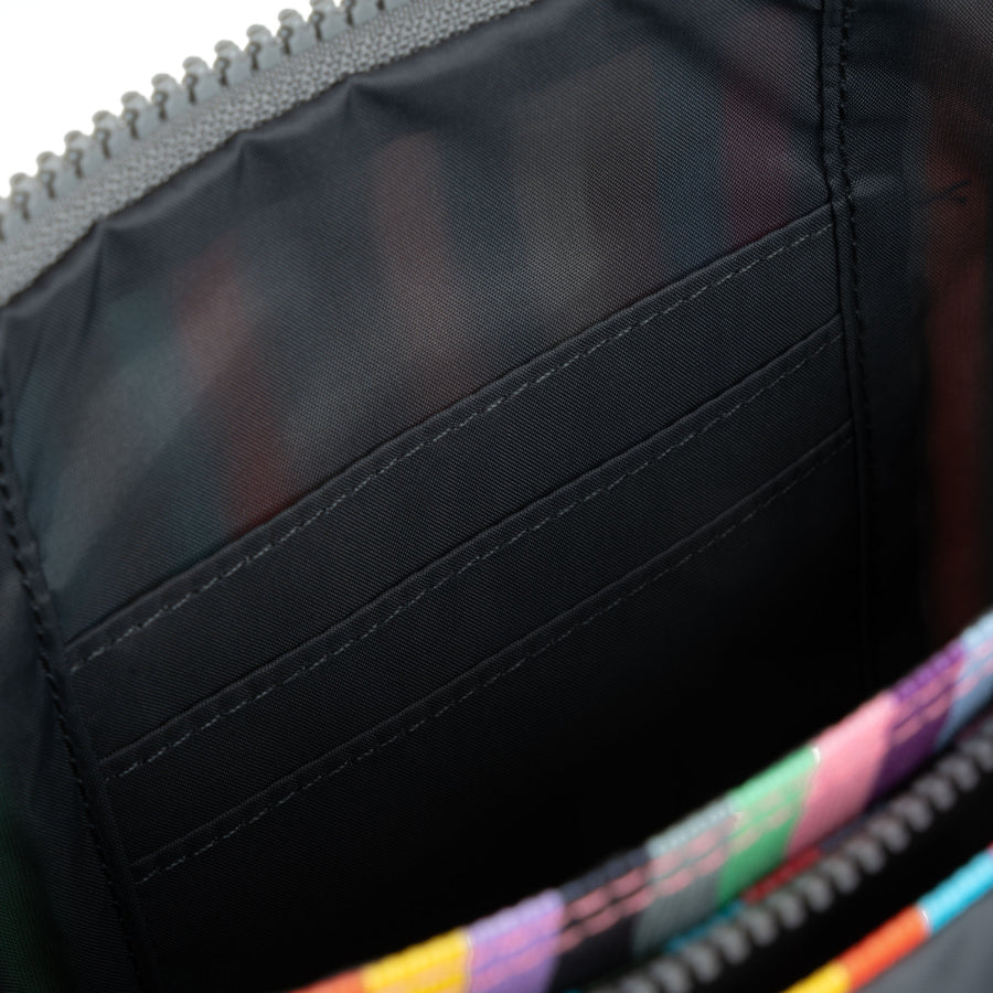ROKA Carnaby Crossbody XL Multi Stripe Recycled Canvas