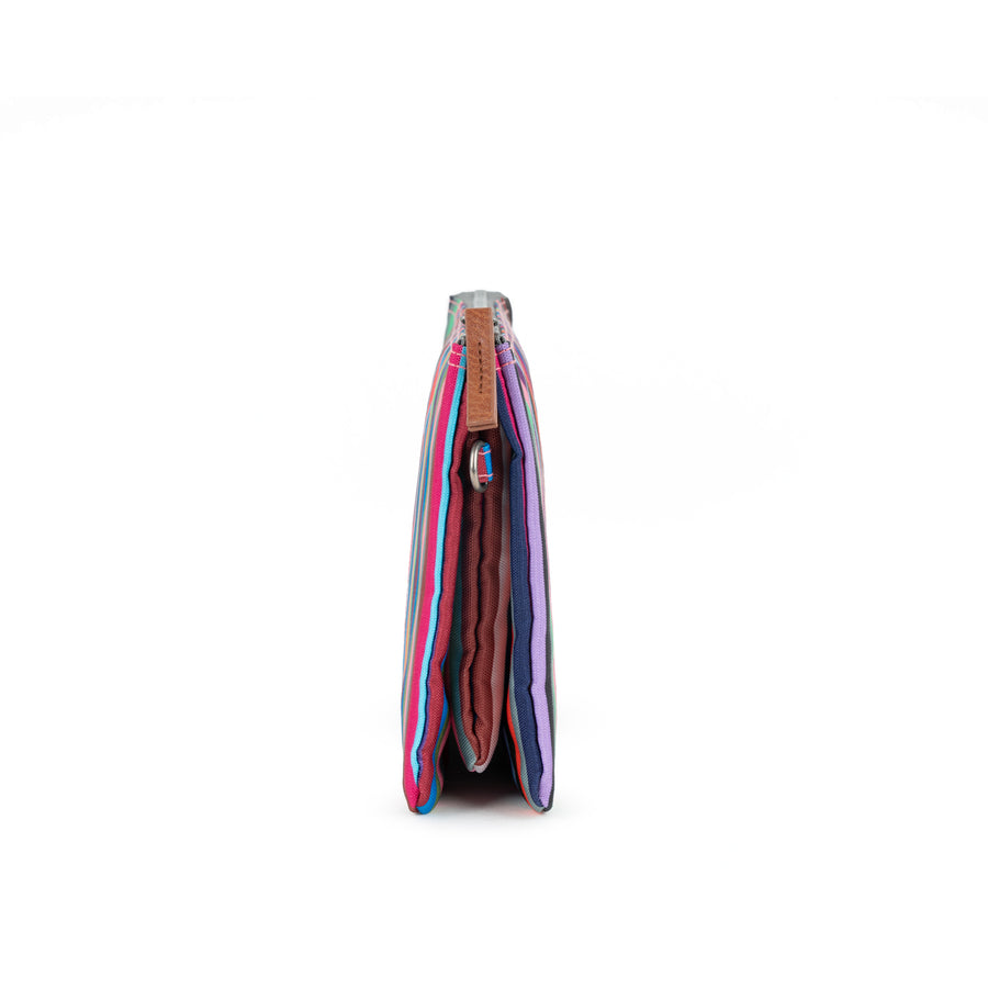 ROKA Carnaby Crossbody XL Multi Stripe Recycled Canvas