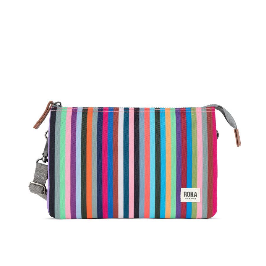 ROKA Carnaby Crossbody XL Multi Stripe Recycled Canvas