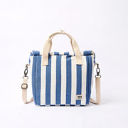 ROKA Hampstead Lunch Bag Denim Stripe Cotton Canvas