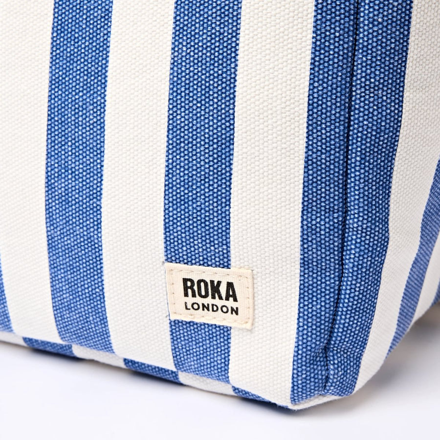ROKA Hampstead Lunch Bag Denim Stripe Cotton Canvas