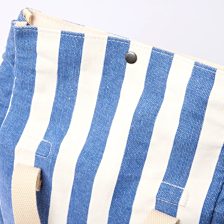 ROKA Hampstead Lunch Bag Denim Stripe Cotton Canvas
