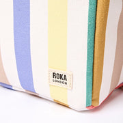 ROKA Hampstead Lunch Bag Pastel Multi Stripe Cotton Canvas