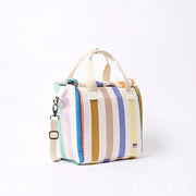 ROKA Hampstead Lunch Bag Pastel Multi Stripe Cotton Canvas