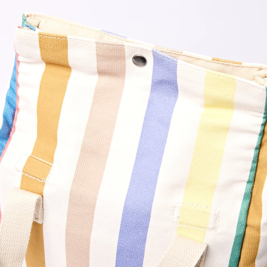 ROKA Hampstead Lunch Bag Pastel Multi Stripe Cotton Canvas