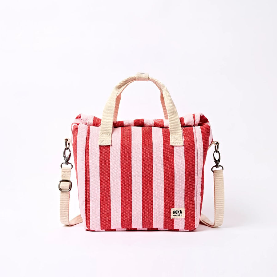 ROKA Hampstead Lunch Bag Strawberry Stripe Cotton Canvas