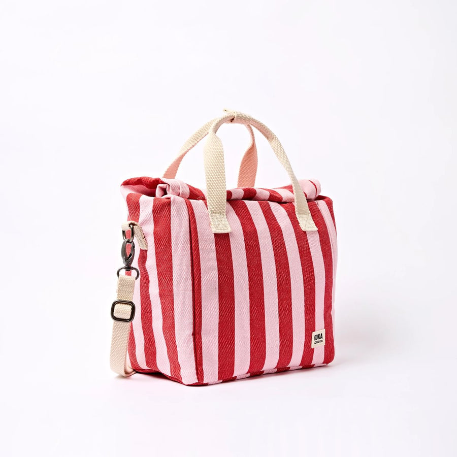 ROKA Hampstead Lunch Bag Strawberry Stripe Cotton Canvas