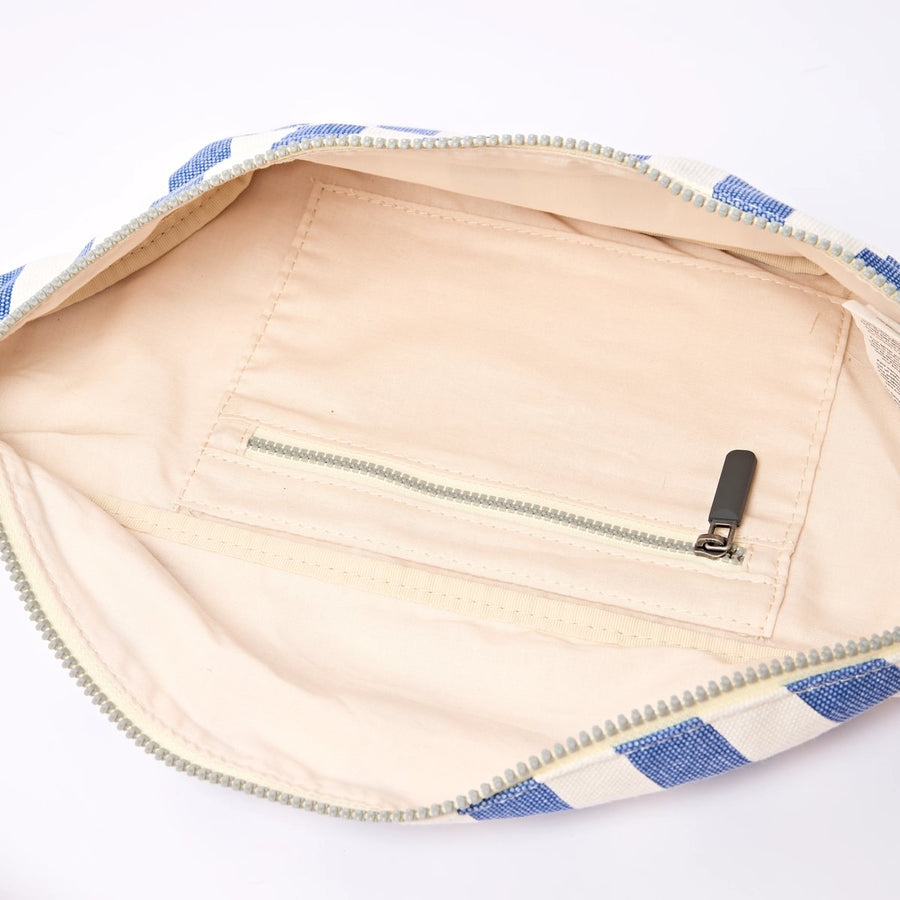 ROKA Mill Hill Crossbody Bag Denim Stripe Cotton Canvas