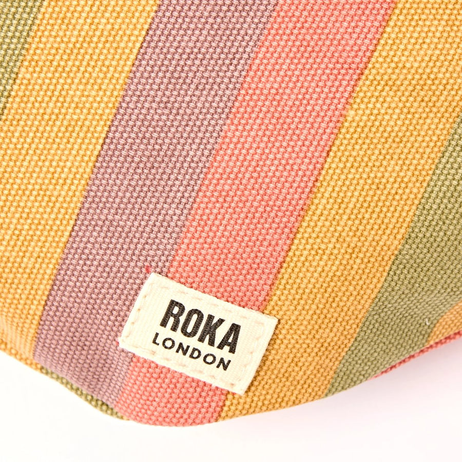 Roka Mill Hill Crossbody Bag Faded Multi Stripe Cotton Canvas