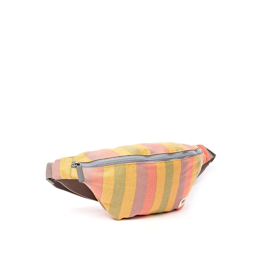 Roka Mill Hill Crossbody Bag Faded Multi Stripe Cotton Canvas