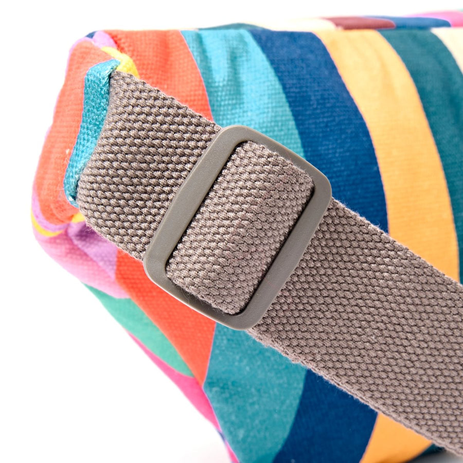 Roka Mill Hill Crossbody Bag Wide Multi Stripe Cotton Canvas