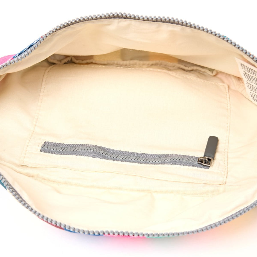 Roka Mill Hill Crossbody Bag Wide Multi Stripe Cotton Canvas