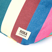Roka Mill Hill Crossbody Bag Wide Multi Stripe Cotton Canvas
