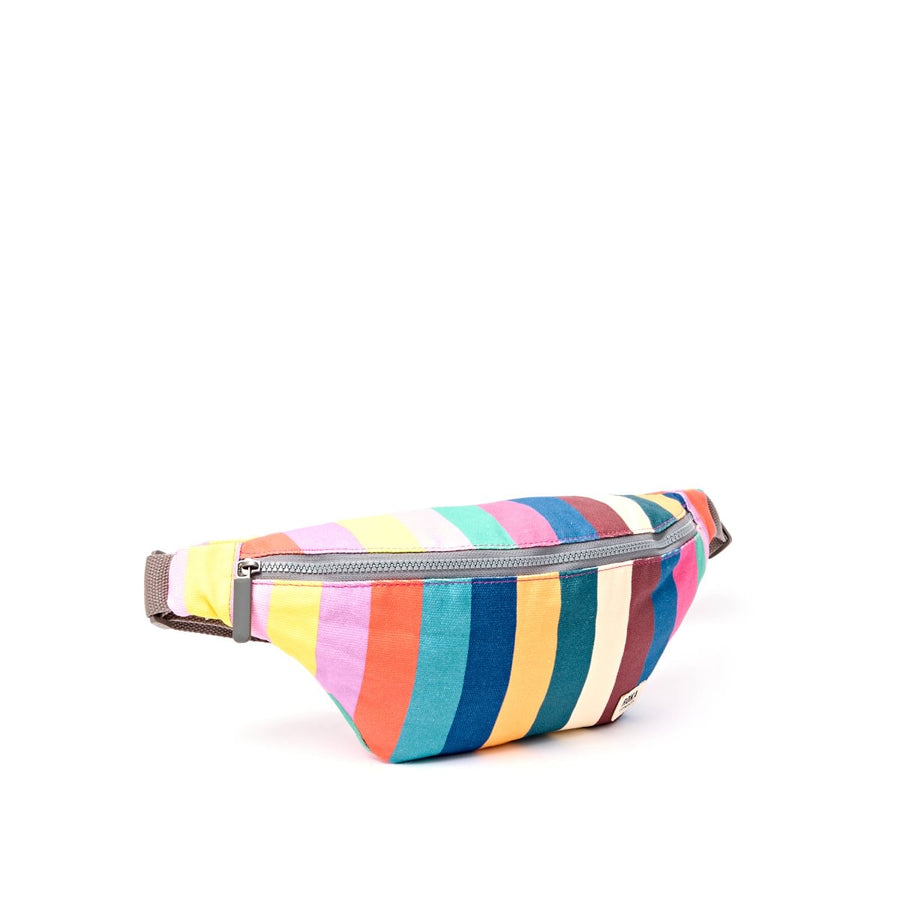 Roka Mill Hill Crossbody Bag Wide Multi Stripe Cotton Canvas