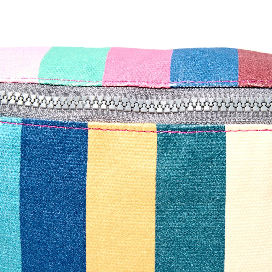 Roka Mill Hill Crossbody Bag Wide Multi Stripe Cotton Canvas