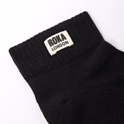 ROKA Wembley Crop Ankle Sock Black Organic Cotton