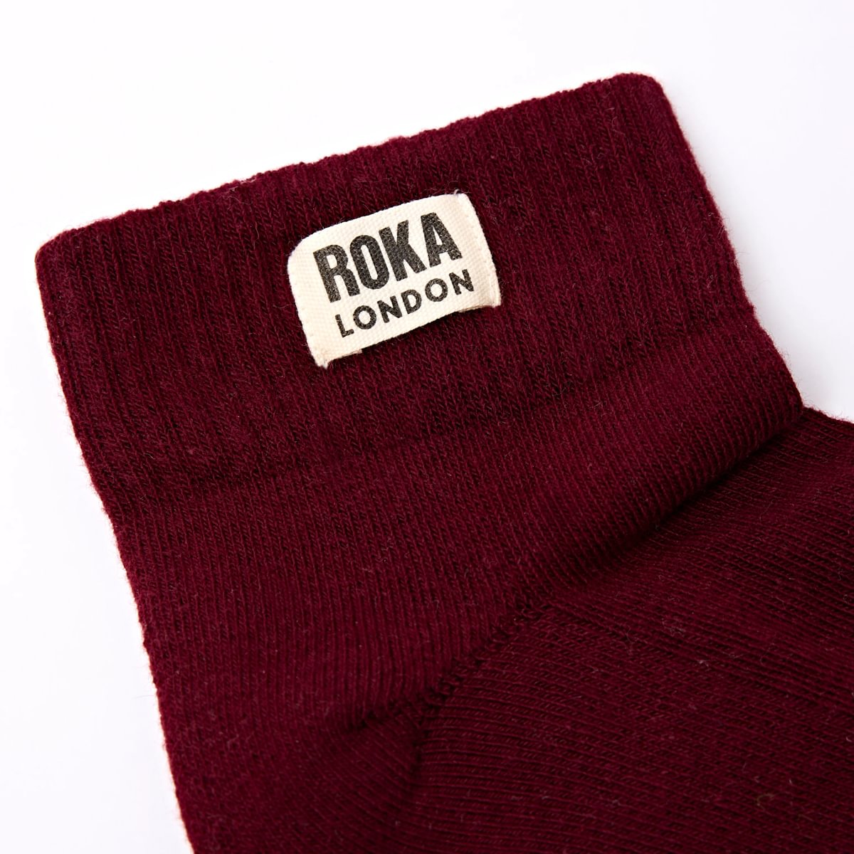 ROKA Wembley Crop Ankle Sock Plum Organic Cotton