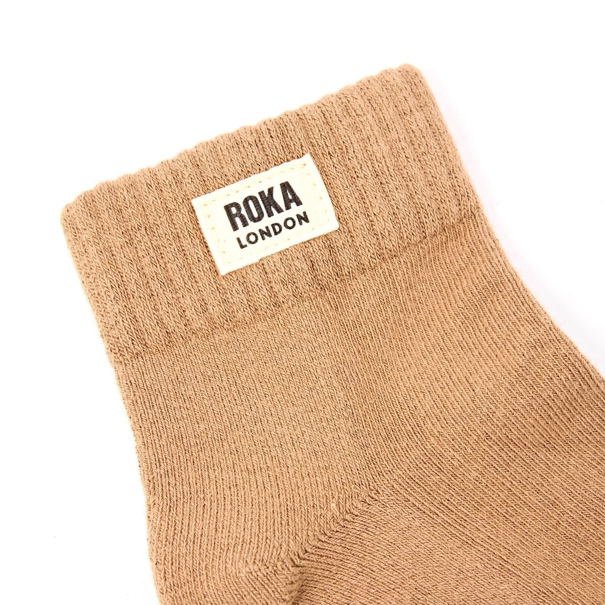 ROKA Wembley Crop Ankle Sock Chai Organic Cotton