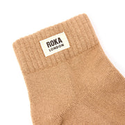 ROKA Wembley Crop Ankle Sock Chai Organic Cotton