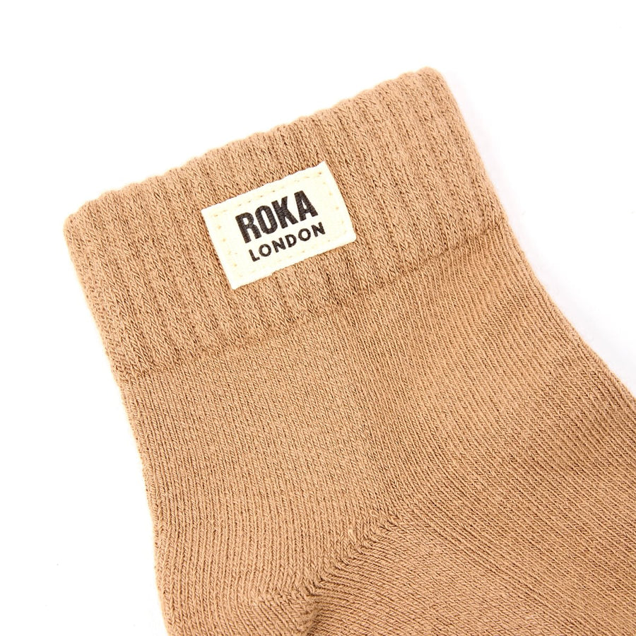 ROKA Wembley Crop Ankle Sock Chai Organic Cotton