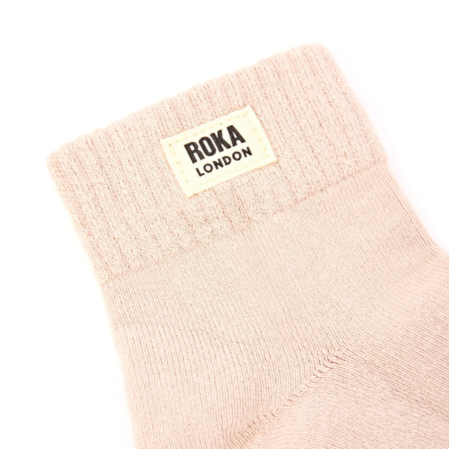 ROKA Wembley Crop Ankle Sock Ecru Organic Cotton