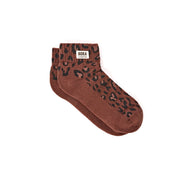 ROKA Wembley Crop Ankle Sock Mini Leopard Organic Cotton