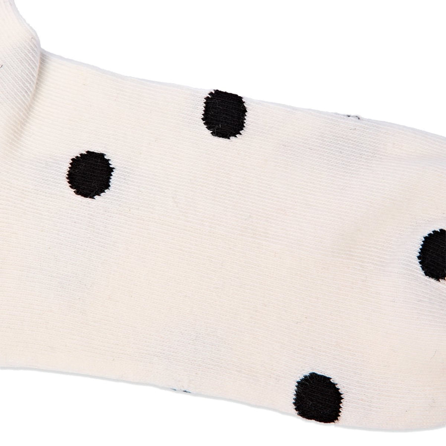 ROKA Wembley Crop Ankle Sock Marshmallow Dot