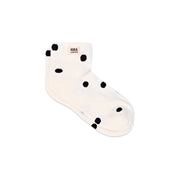 ROKA Wembley Crop Ankle Sock Marshmallow Dot