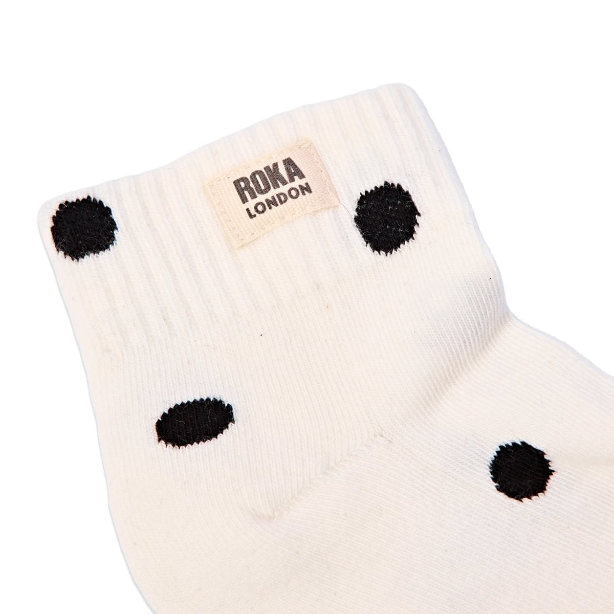 ROKA Wembley Crop Ankle Sock Marshmallow Dot