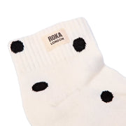 ROKA Wembley Crop Ankle Sock Marshmallow Dot
