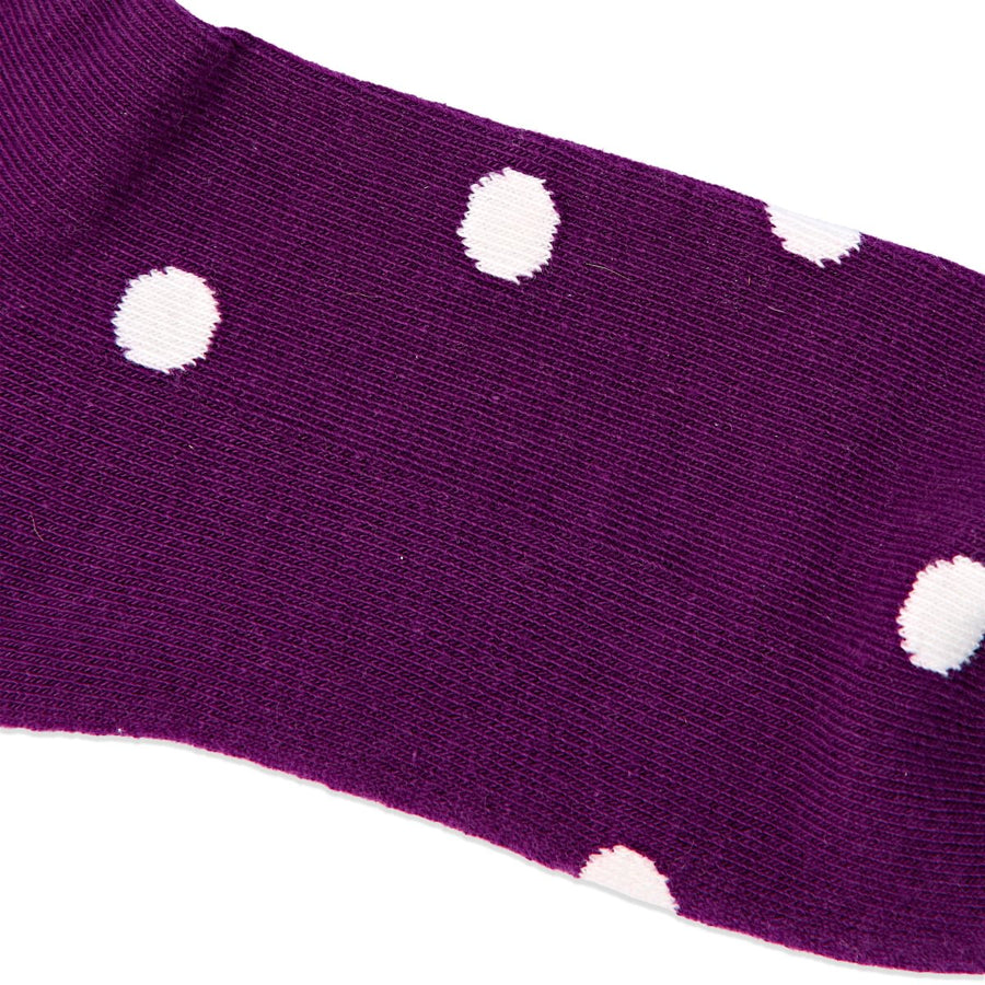 ROKA Wembley Crop Ankle Sock Purple Dot
