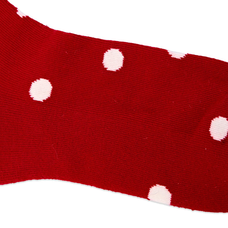 ROKA Wembley Crop Ankle Sock Scarlet Dot