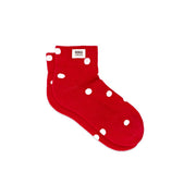 ROKA Wembley Crop Ankle Sock Scarlet Dot