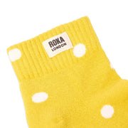 ROKA Wembley Crop Ankle Sock Summer Yellow Dot
