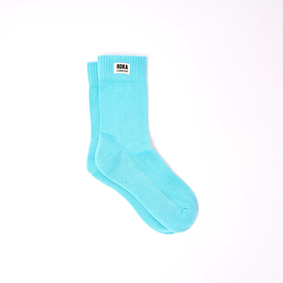 ROKA Wimbledon Crew Sock Aquatic Awe Organic Cotton