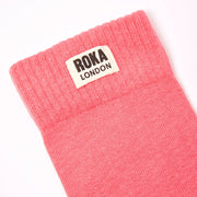 ROKA Wimbledon Crew Sock Coral Organic Cotton