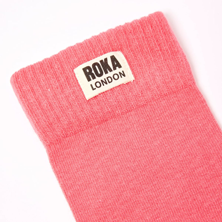 ROKA Wimbledon Crew Sock Coral Organic Cotton