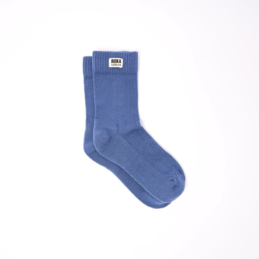 ROKA Wimbledon Crew Sock Costal Blue Organic Cotton