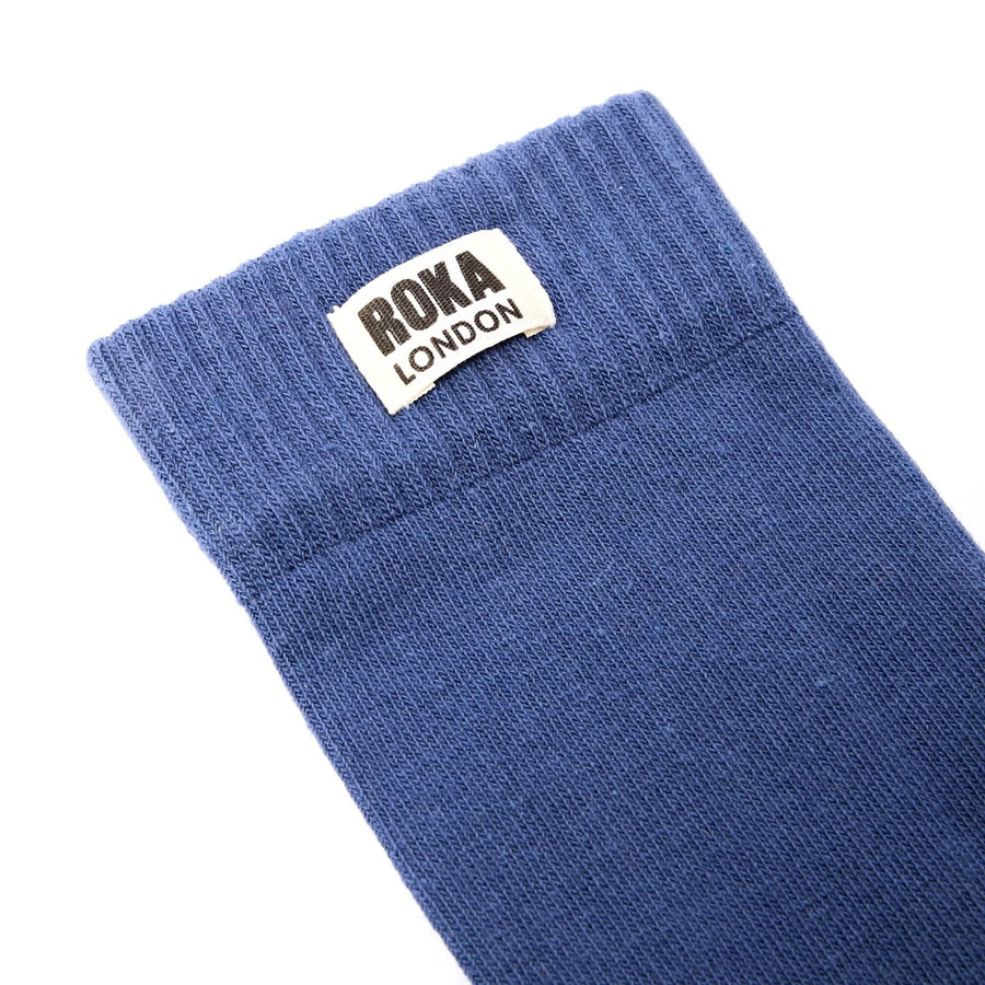 ROKA Wimbledon Crew Sock Costal Blue Organic Cotton