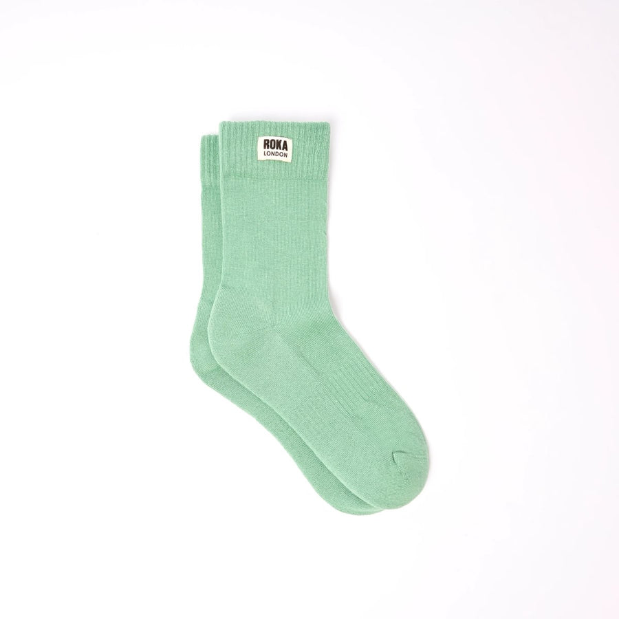ROKA Wimbledon Crew Sock Matcha Organic Cotton