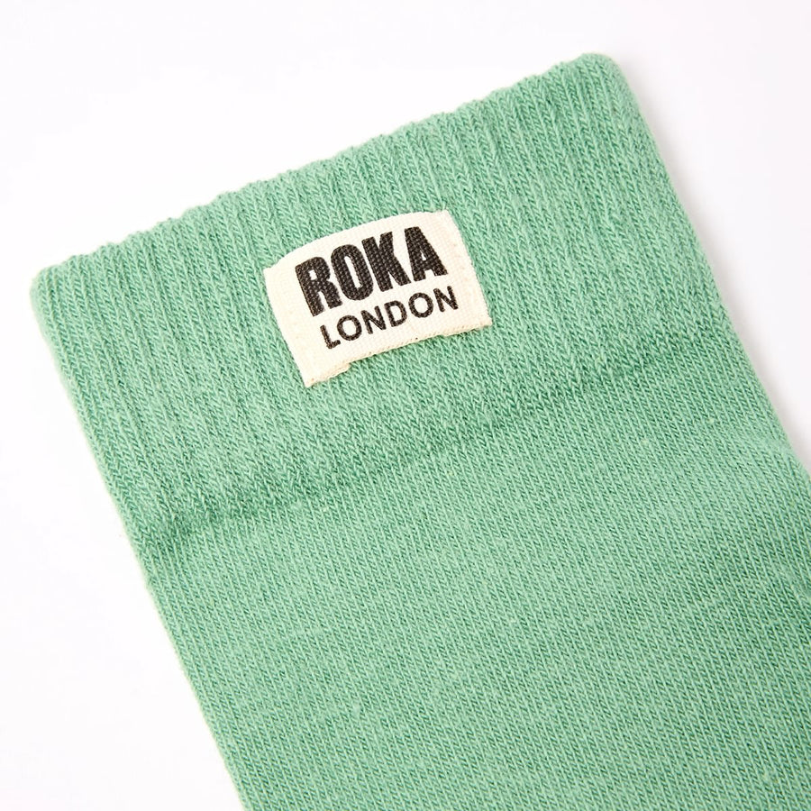 ROKA Wimbledon Crew Sock Matcha Organic Cotton