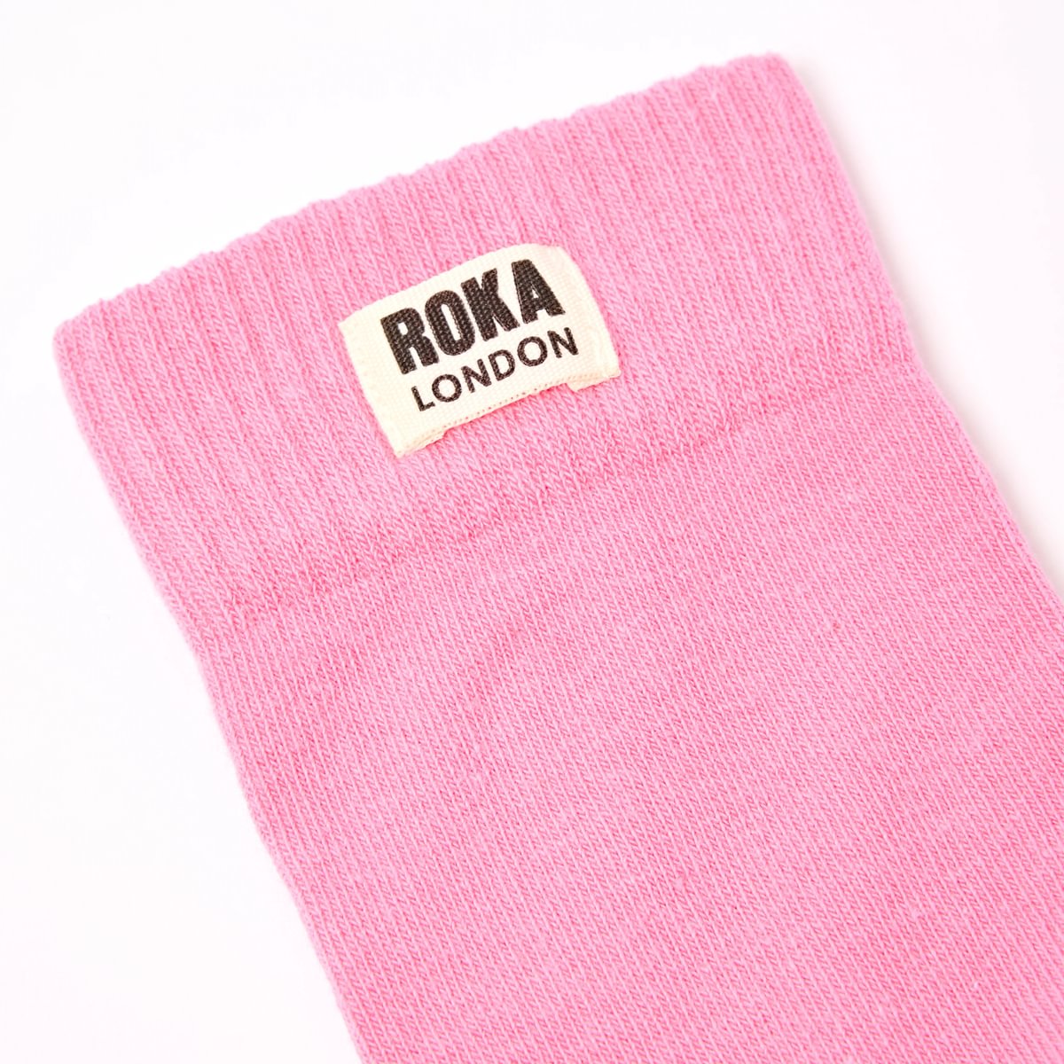 ROKA Wimbledon Crew Sock Pink Carnation Organic Cotton