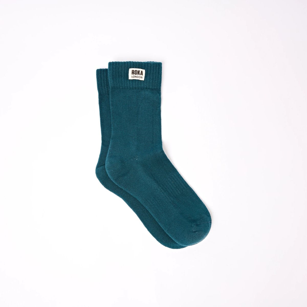 ROKA Wimbledon Crew Sock Teal Organic Cotton