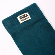 ROKA Wimbledon Crew Sock Teal Organic Cotton