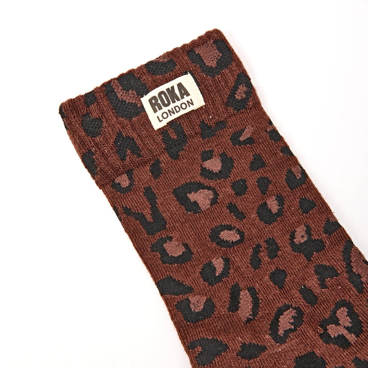 ROKA Wimbledon Crew Socks Mini Leopard Organic Cotton