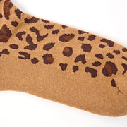 ROKA Wimbledon Crew Socks Savannah Leopard Sand Organic Cotton
