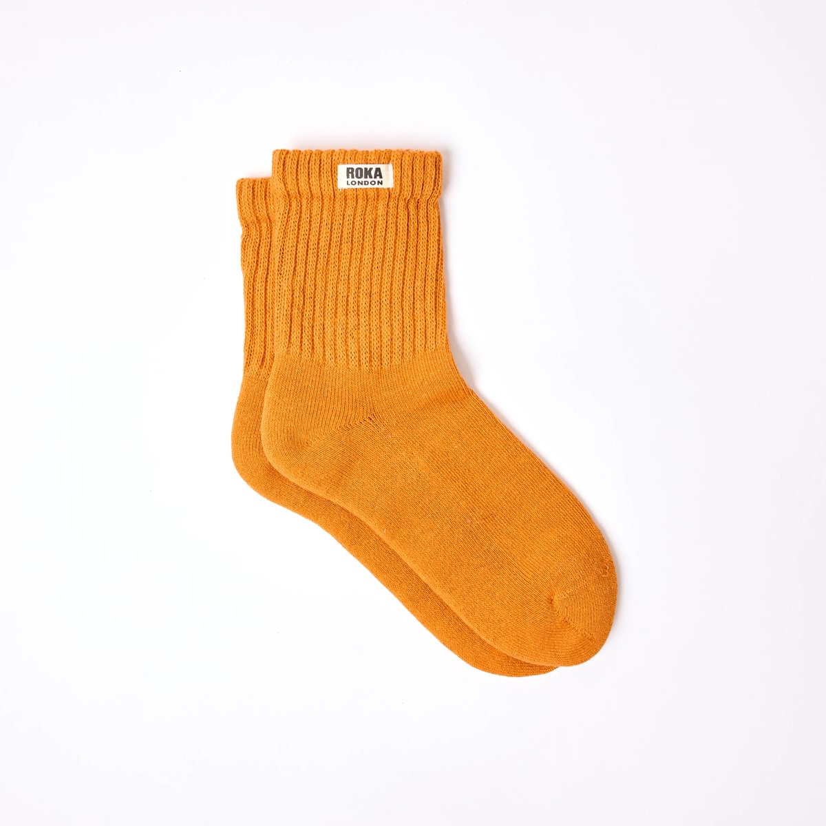 ROKA Windsor Solid Crew Sock Burnt Orange Organic Cotton